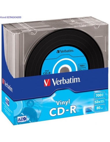 CDR toorik 52x 700MB Verbatim Vinyl SlimCase 1tk 1211