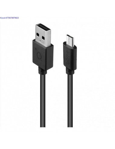 Micro USB kaabel 1 m Acme CB1011 must 3377