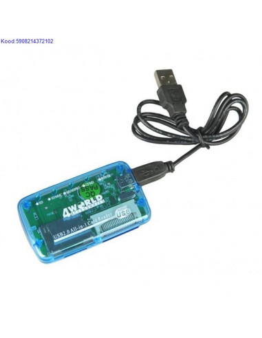 Vline mlukaartide lugeja 4World 26in1 USB20 sinine 355