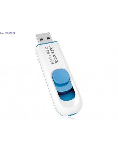 Mlupulk USB20 64GB AData DashDrive C008 valge 3856