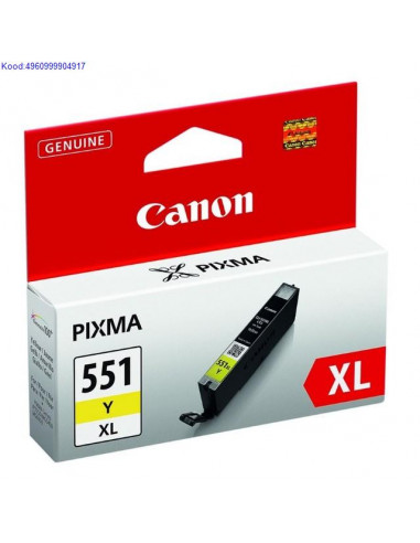 Tindikassett Canon CLI551Y XL Yellow Originaal 489