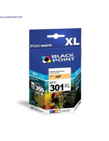 Tindikassett Black Point HP 301 Color 14ml Analoog 527
