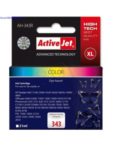 Tindikassett ActiveJet AH343S Color 15ml Analoog 534