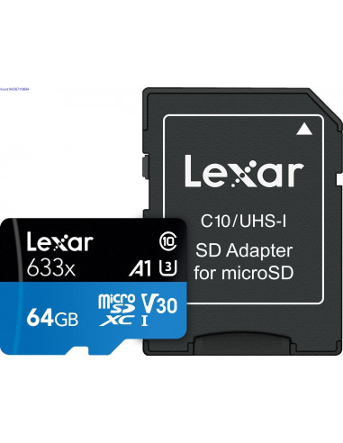 Mlukaart microSDXC 64 GB Lexar Blue Series LSDMI64 GBB633A 5332