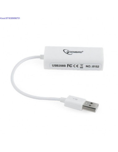 USB 20 LAN adapter Gembird NICU202 valge 5548