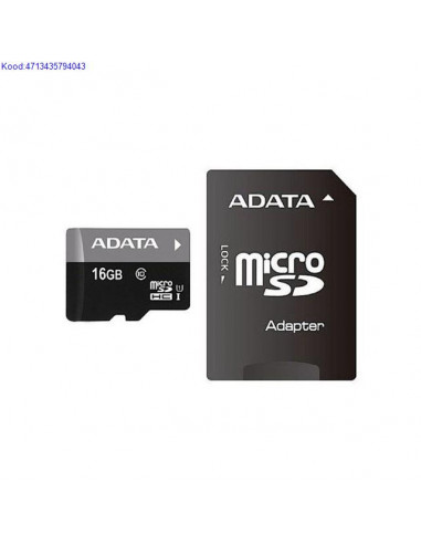 Mlukaart Micro SDHC 16GB AData Class10  adapter 607