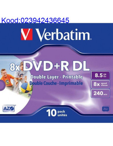 DVDR Doule Layer toorik 8x 85GB Verbatim Printable JewelCase 626