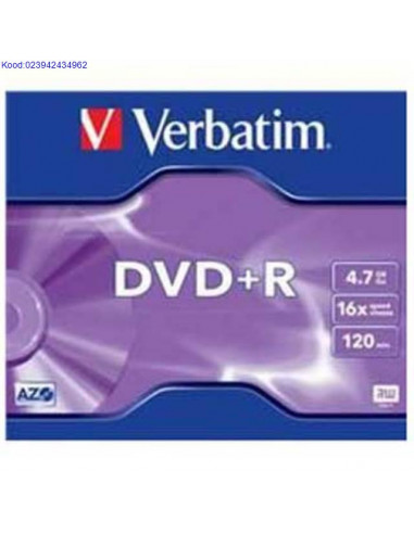 DVDR toorik 16x 47GB Verbatim Azo JewelCase 630