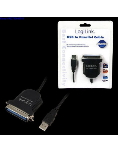 USB to LPT 36pin kaabel 18m LogiLink ArtAU0003 710